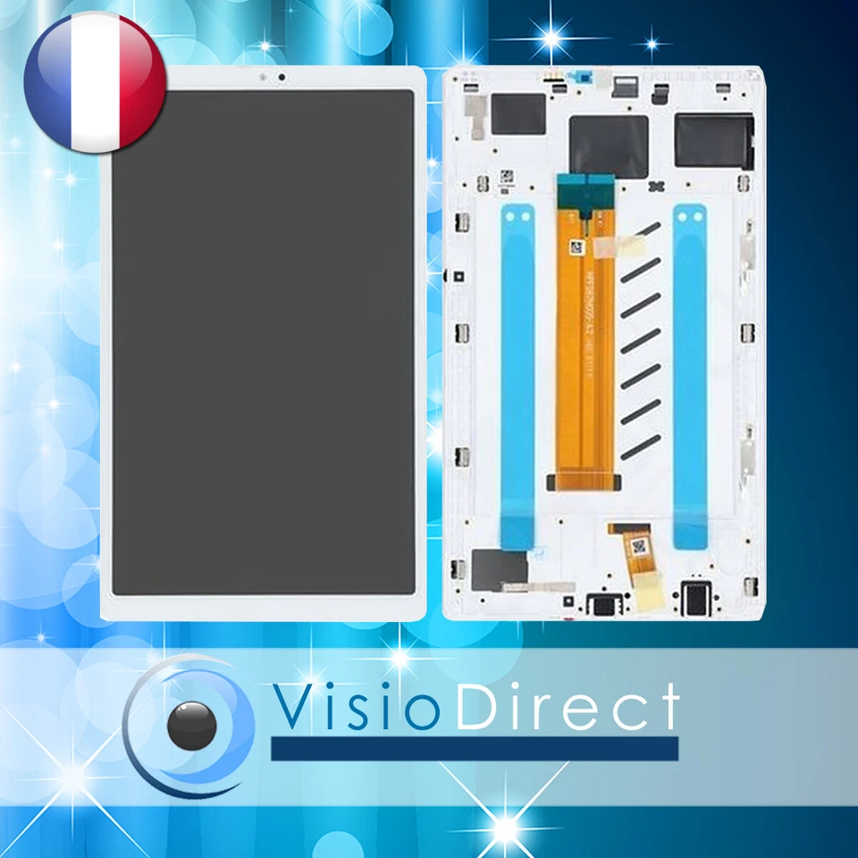 VISIODIRECT Vitre + ecran LCD sur chassis pour Samsung Galaxy Tab A7 Lite 8.7" SM-T22 Blanc