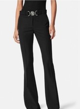 Versace Women's Medusa Buckle Black Wool Pants 4 US 38 Eu 1009651 IT NWT 1750