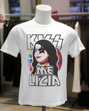 Maglietta unisex Bianca manica corta con stampa kiss me licia