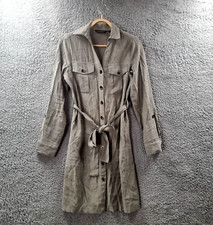 Dorothy Perkins Womens Shirt Dress Size 6 Green Long Sleeve Collared Button-Up