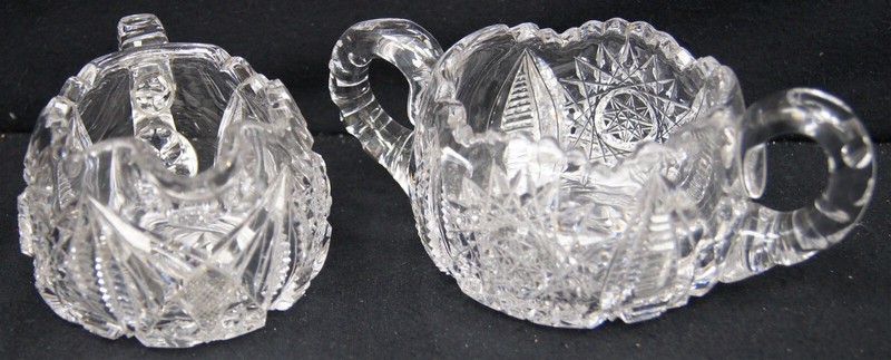 Bohemian Crystal Cream & Sugar Serving Set VINTAGE