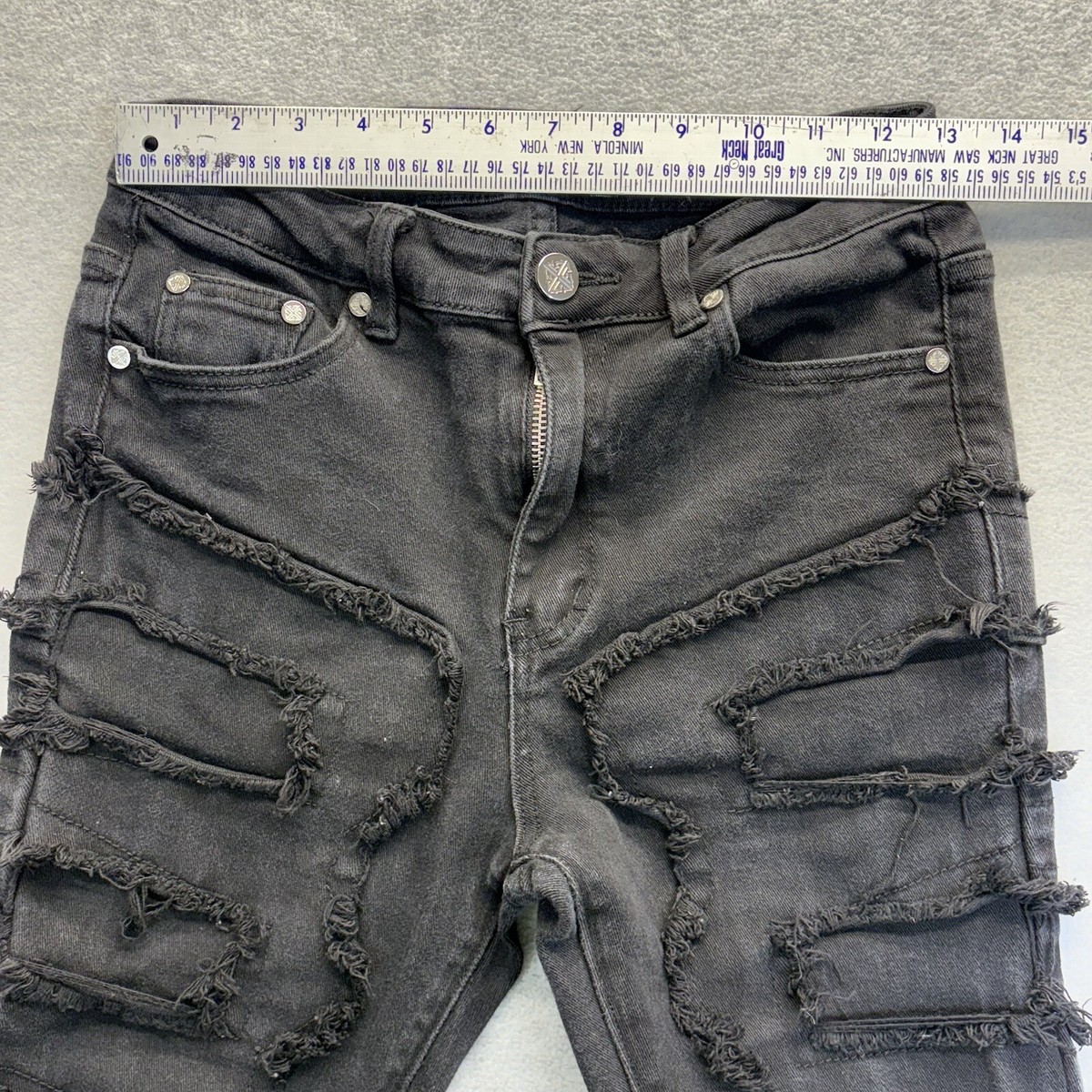Guapi Jeans Sz 28 (26x35) Obsidian Black Stacked Denim Long