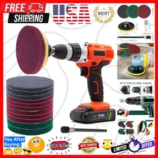 15-Piece 5-inch Power Scrub Pads: Universal Drill Attachment for Fast Cleaning