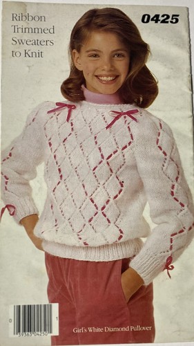 VTG 1987 -Simplicity Knitting With Style, Ribbon Trimmed Sweaters To Knit #0425 - Picture 2 of 5