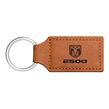 RAM 2500 Logo Rectangular Brown Leather Key Chain Key-Ring