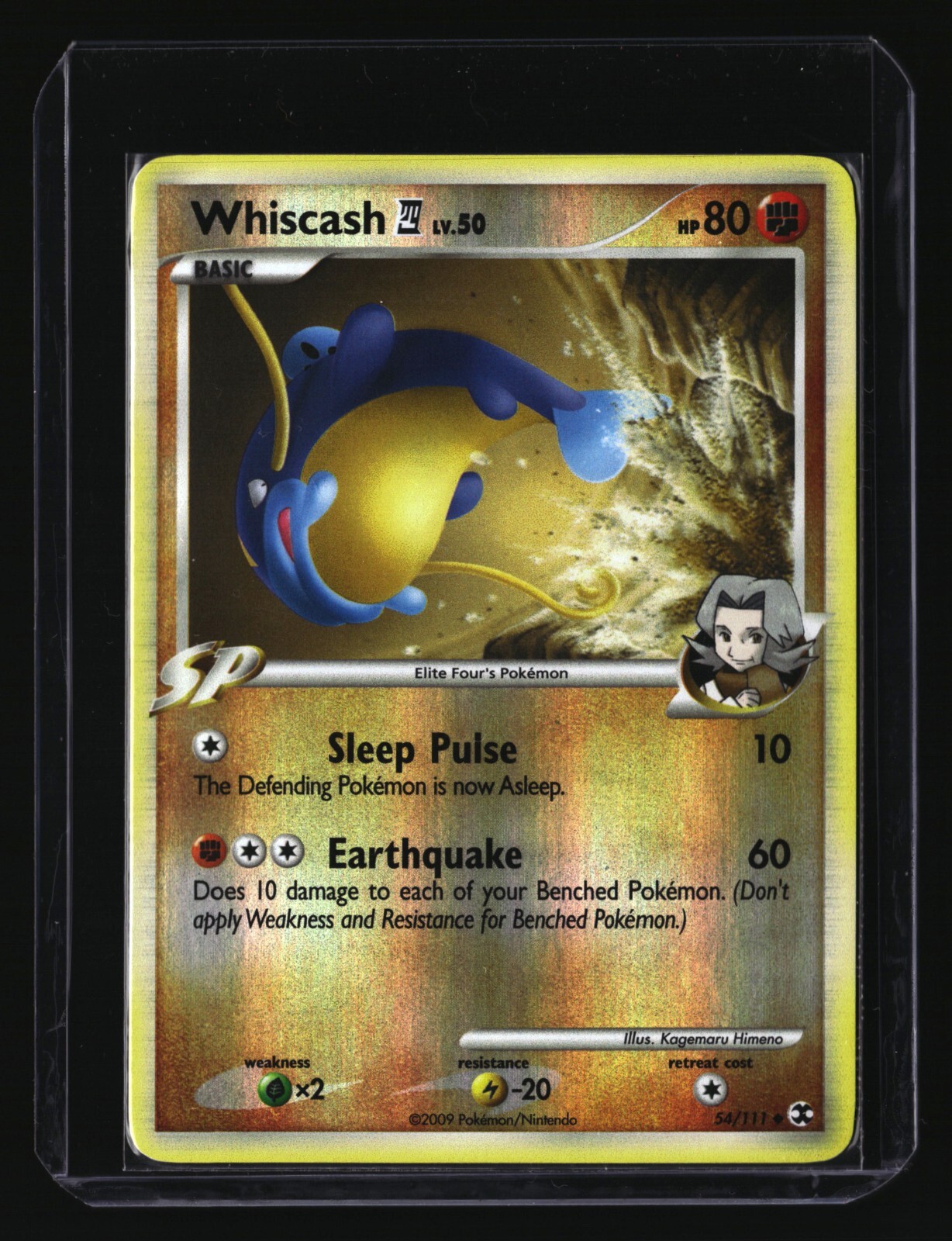 Pokemon WHISCASH E4  54/111 Reverse Holo (2009 Rising Rivals) LP/Light Play