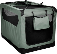 Folding Portable Soft Pet Dog Crate Carrier Kennel, 42 X 31 X 31 Inches, Grey