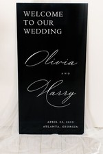 Black Acrylic Wedding Welcome Sign-Ceremony Welcome Sign - Custom Wedding Sign