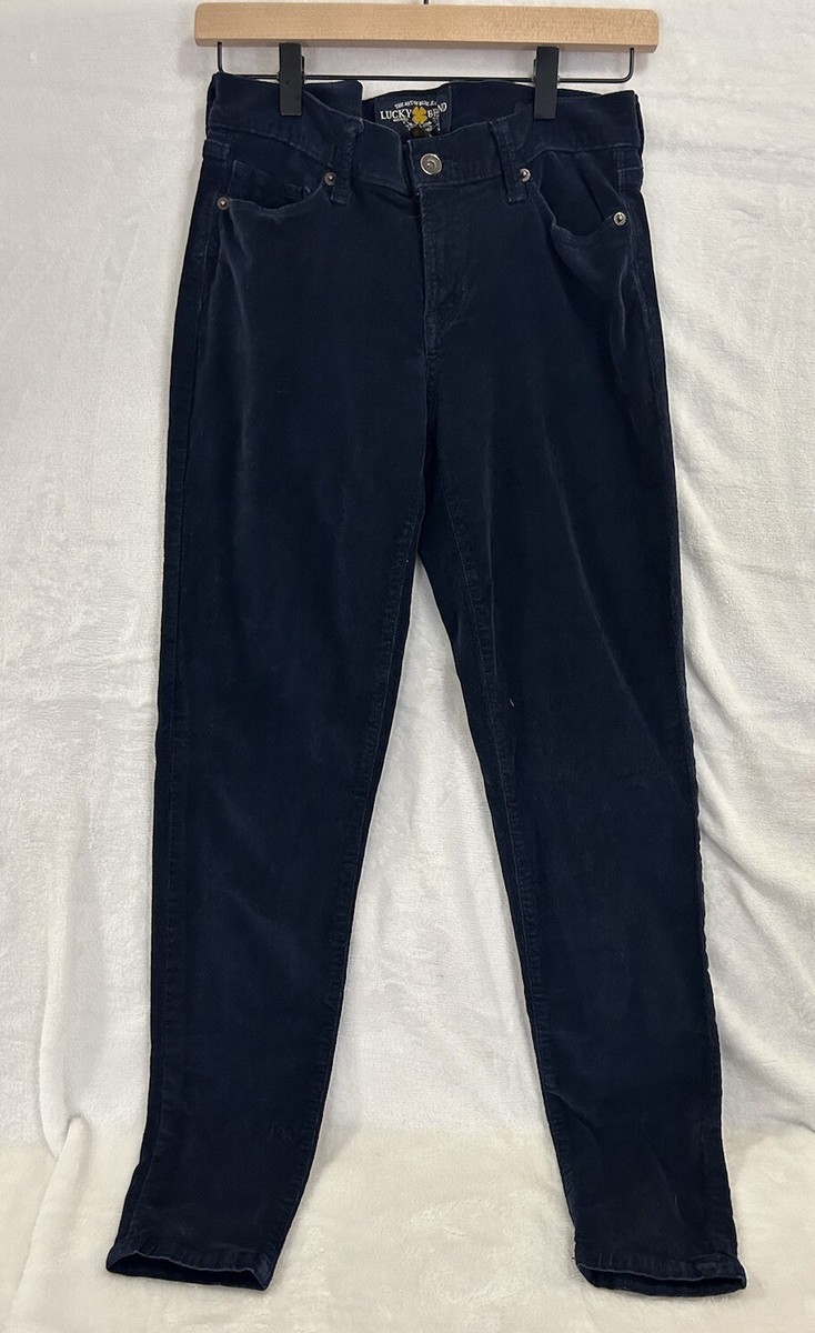 Lucky Brand Pants 4/27 Blue Corduroy Sofia Skinny Stretch Retro