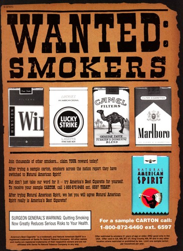 NATURAL AMERICAN SPIRIT CIGARETTE AD #15 RARE - Picture 2 of 4