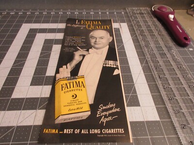1951 Fatima Cigarettes, Finest Turkish Tobaccos, Print Ad - Vice Admiral Lovette