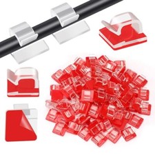 80 PCS Adhesive Cable Clips Christmas Clear Light Strip 14 mm Transparent