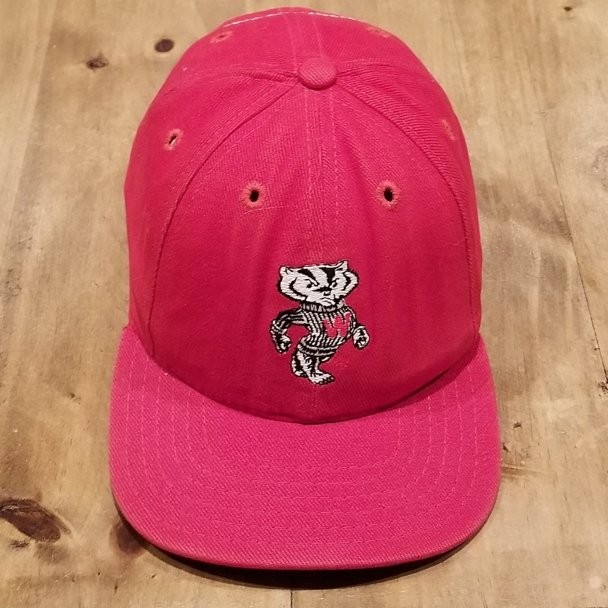 Vintage Wisconsin Badgers Hat Cap Snapback Red Legacy Wool 