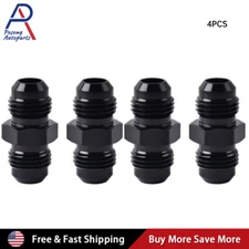 4PCS 6AN Male To AN6 Coupler Flare Union Adapter Straight Fitting Aluminum Black