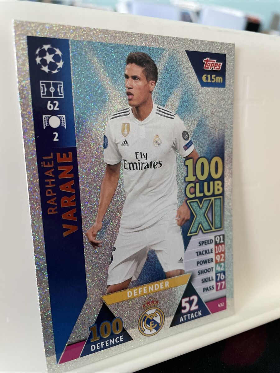 Raphael Varane 100 Club XI Foil 432 Match Attax 2018 2019 Raphael Varane 100 Club XI Foil 432 Match Attax 2018 2019