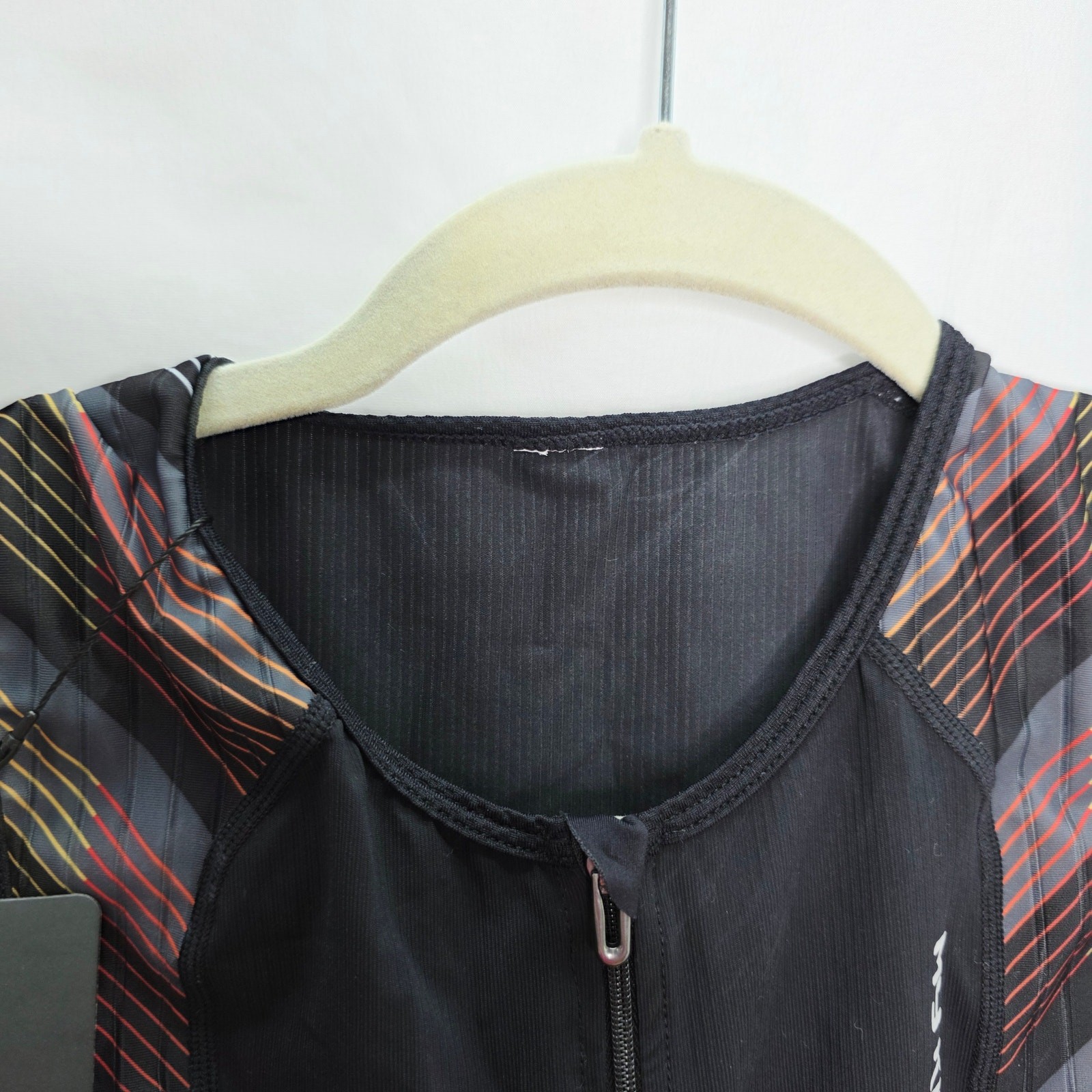 Mens Black Triathlon Tri Suit 2 Big Side Pockets Triathlon Racing Suit Front Zip