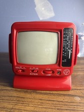 Vintage Red 5 Portable TV AM/FM Radio Model 210018 Not Working, For Parts