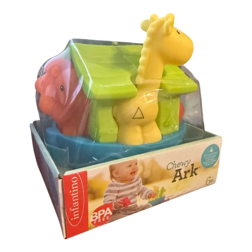 Ноев ковчег детская игрушка инфантино жевательный ковчег 6 месяцев прорезывание зубов животные игрушка друзья игры - Изображение 2 из 4