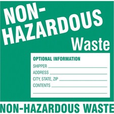 BRADY 60447 DOT Handling Label,Waste,6" W,PK100 20TD82