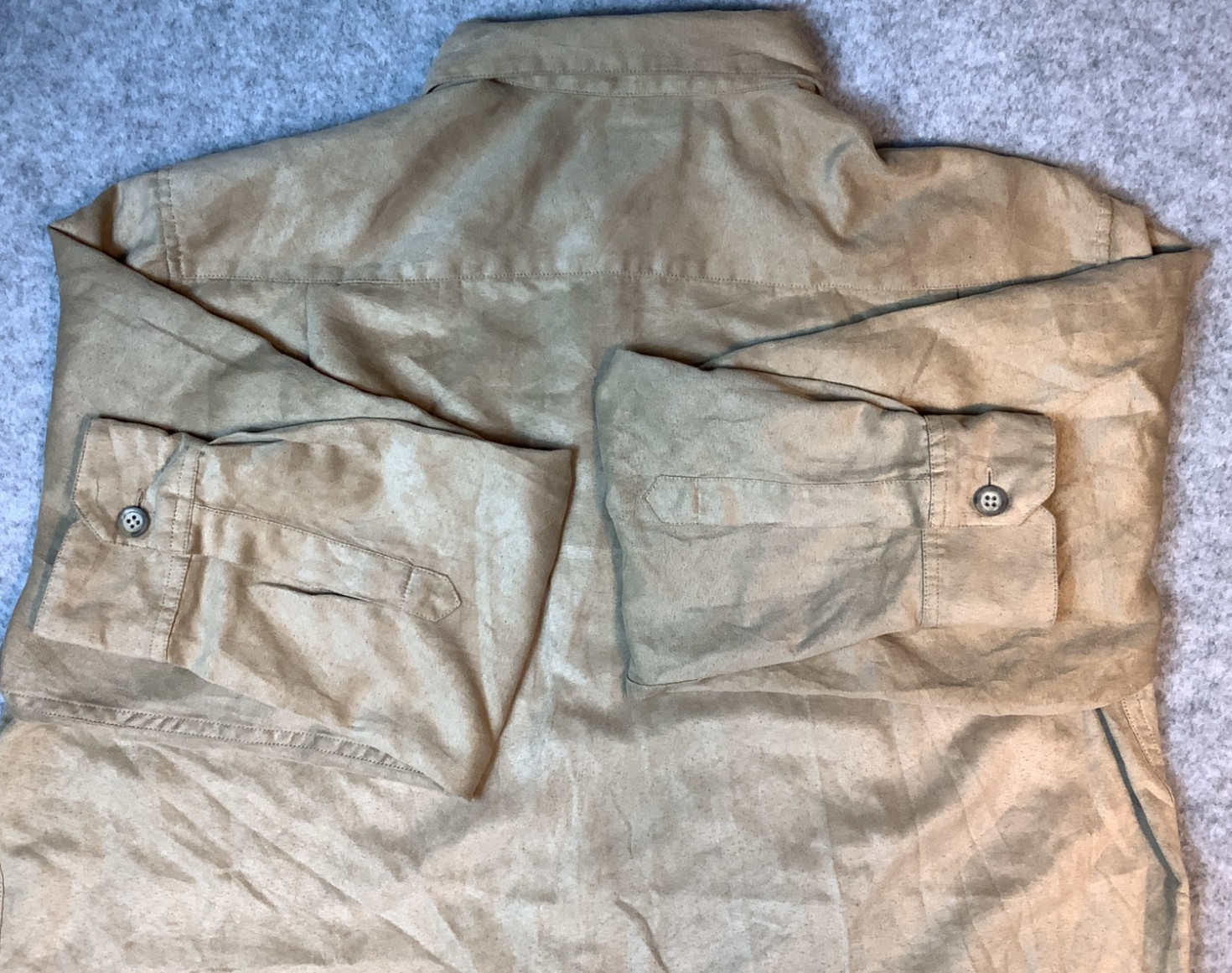Soft Faux Suede Claiborne Shirt Men’s Size L Brown Men's Clothing P19x image 4