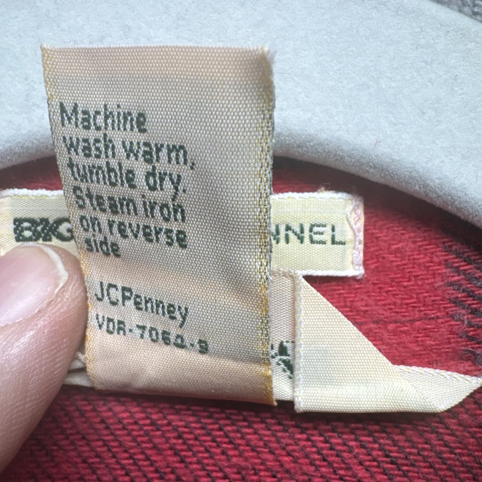 Camisa de franela Big Mac para hombre M roja búfalo a cuadros JcPenney tareas utilitarias de colección años 90 Foto 4 de 4