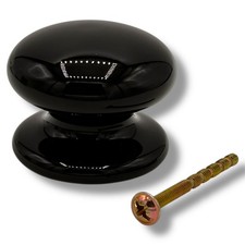 BLACK CERAMIC KNOBS 50mm DOOR 1-32 PACK Kitchen/Bedroom Drawer Pull Handles