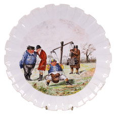 Copeland Horse Racing Mr Briggs Comical Plate Hand Painted w22cm Circa 1900s