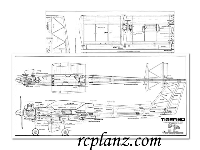 R/C AIRPLANE PLANS & PATTERNS: Tiger 60 70