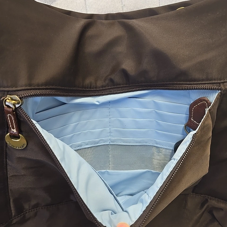 Travelon Crossbody Handbag Zip Close Lightweight Expandable AntiTheft Brown  - Image 4 of 4