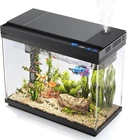 Fish Tank 2.4 Gallon Aquarium Kit with 3 in 1 Pump, 7 Color LED Lighting, Smart