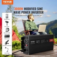 Modified Sine Wave Inverter  3000Watt  DC 12V to AC 120V LCD Display Power