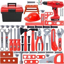 Kids Tool Set, 55 Pcs Kids Tool Set Pretend Play Kids Toys with Tool Box and ...