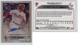 2022 Topps Chrome Update Auto Bryson Stott #AC-BS Rookie Auto RC