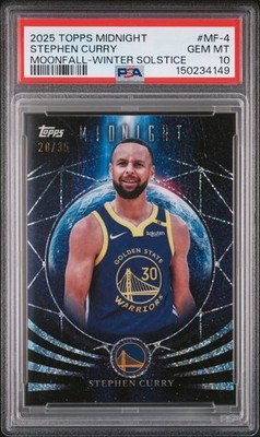 2025 TOPPS MIDNIGHT #MF-4 STEPHEN CURRY MOONFALL-WINTER SOLSTICE /35 PSA 10