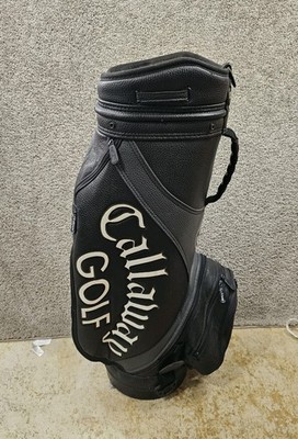 dn1 Callaway GOLF BAG オールレザー 黒 Callaway Golf Hawkeye Arnold Palmer Signature Stitch Leather Golf