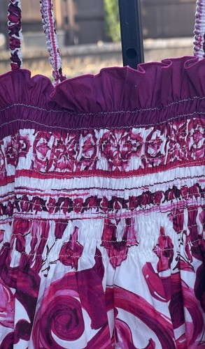 NWT Dolce & Gabbana Little Girl's Majolica Print Sundress In Fuchsia/Pink Sz 8 - Picture 2 of 23