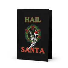 "Hail Santa" Greeting card Ugly Christmas Xmas Satan Demonic Holiday Metal