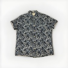 Abercrombie Fitch Muscle Fit Men M Blue Floral Short Sleeve Button Shirt