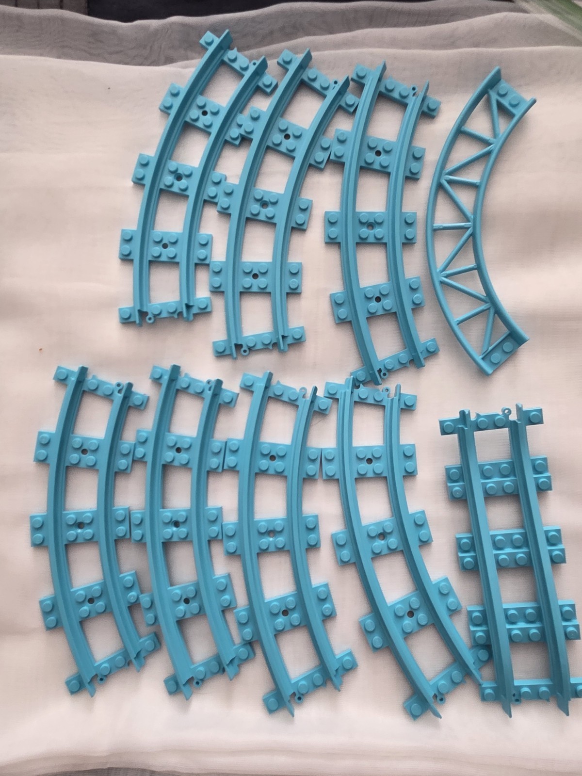 Large Lot LEGO  Blue Friends Roller Coaster Train Tracks 9 Pieces