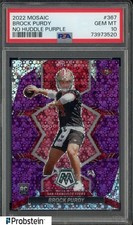 2022 Panini Mosaic No Huddle Purple #367 Brock Purdy RC Rookie 48/50 PSA 10