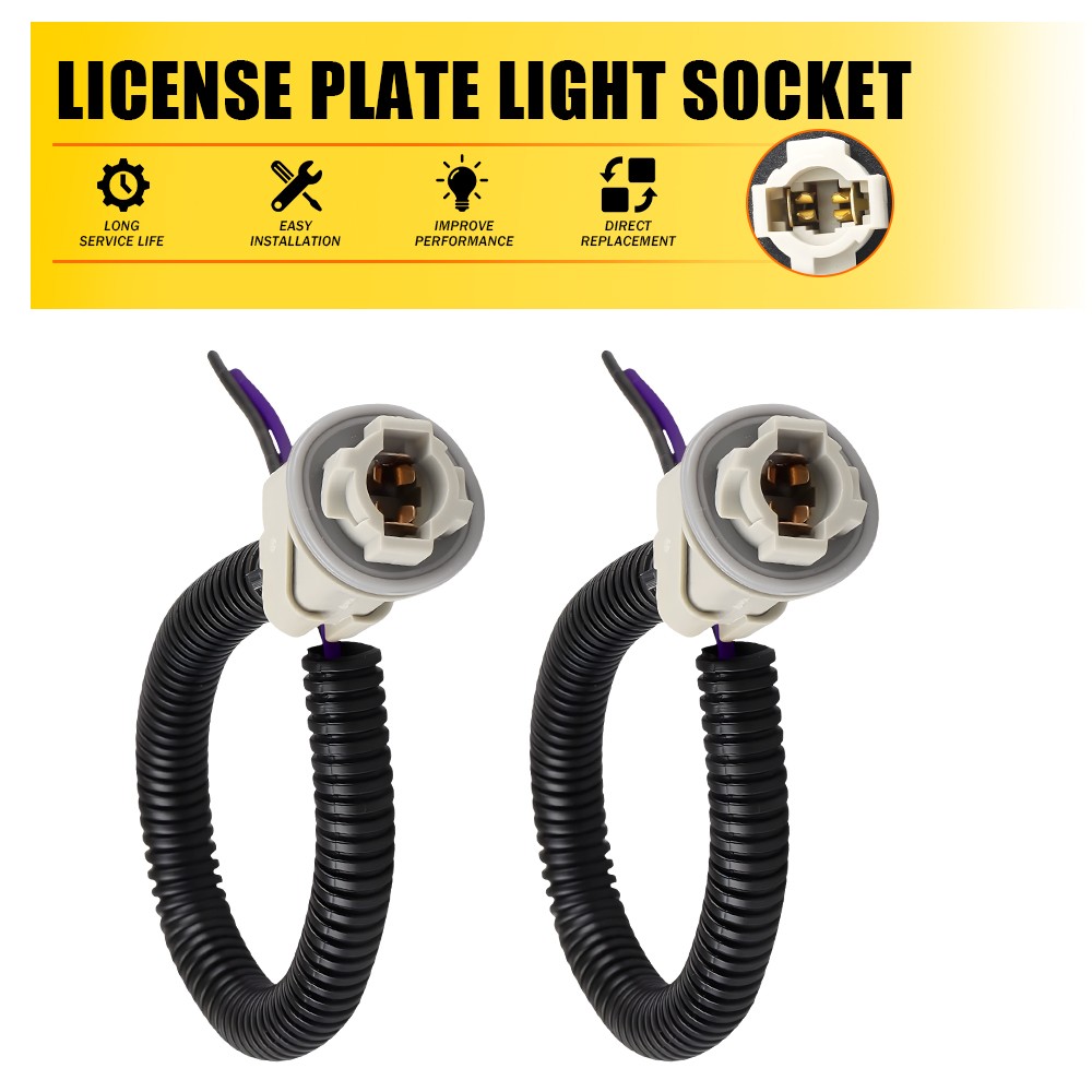 For Ford F-150 1990-2014 T10 License Plate Tag Lights Socket Wire