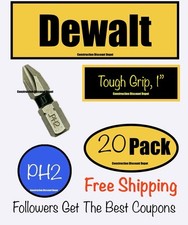 DeWalt BULK Lot of 20 New IMPACT RATED 1" Bit Tips Phillips 2 PH2 Tough Grip
