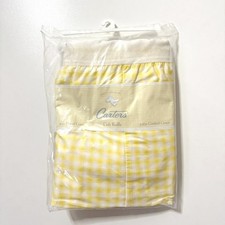 Vintage NIP Carter's Baby Crib Skirt Dust Ruffle Yellow Gingham Cotton Nursery