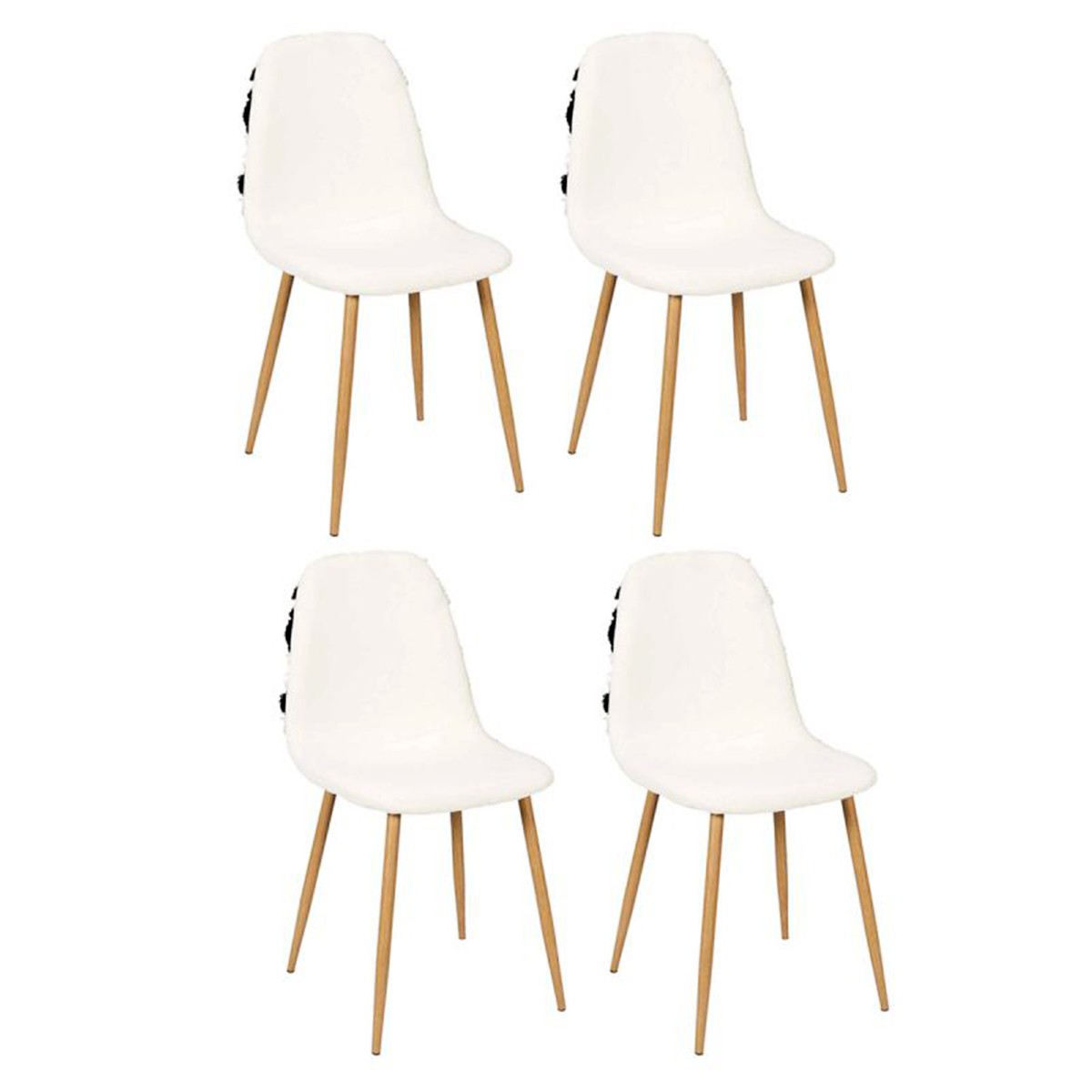 Chaises design Lagos haut de gamme lot de 4 bicolores 86cm en résine