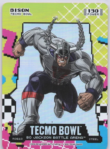 2026 Battle Arena Tecmo Bowl Josh Allen Bison Steel 80's 8-Bit Rad Battlefoil