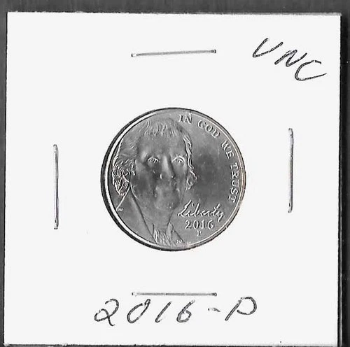 2016-P Jefferson Nickel — photo from the most recent tracked eBay sale