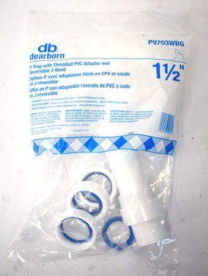 Dearborn P Trap w Threaded PFC Adapter 1-1/2'' Reversible J Bend P9703WBG