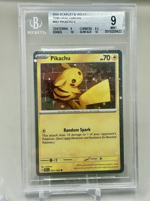 🌀❤️ Shape Multi Swirl Pikachu Cosmo Promo BGS 9 Mint Pokemon