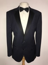 HUGO BOSS - Slim Fit NAVY BLUE WOOL Dinner SUIT - UK 48 Reg - W40 L29 - TUXEDO