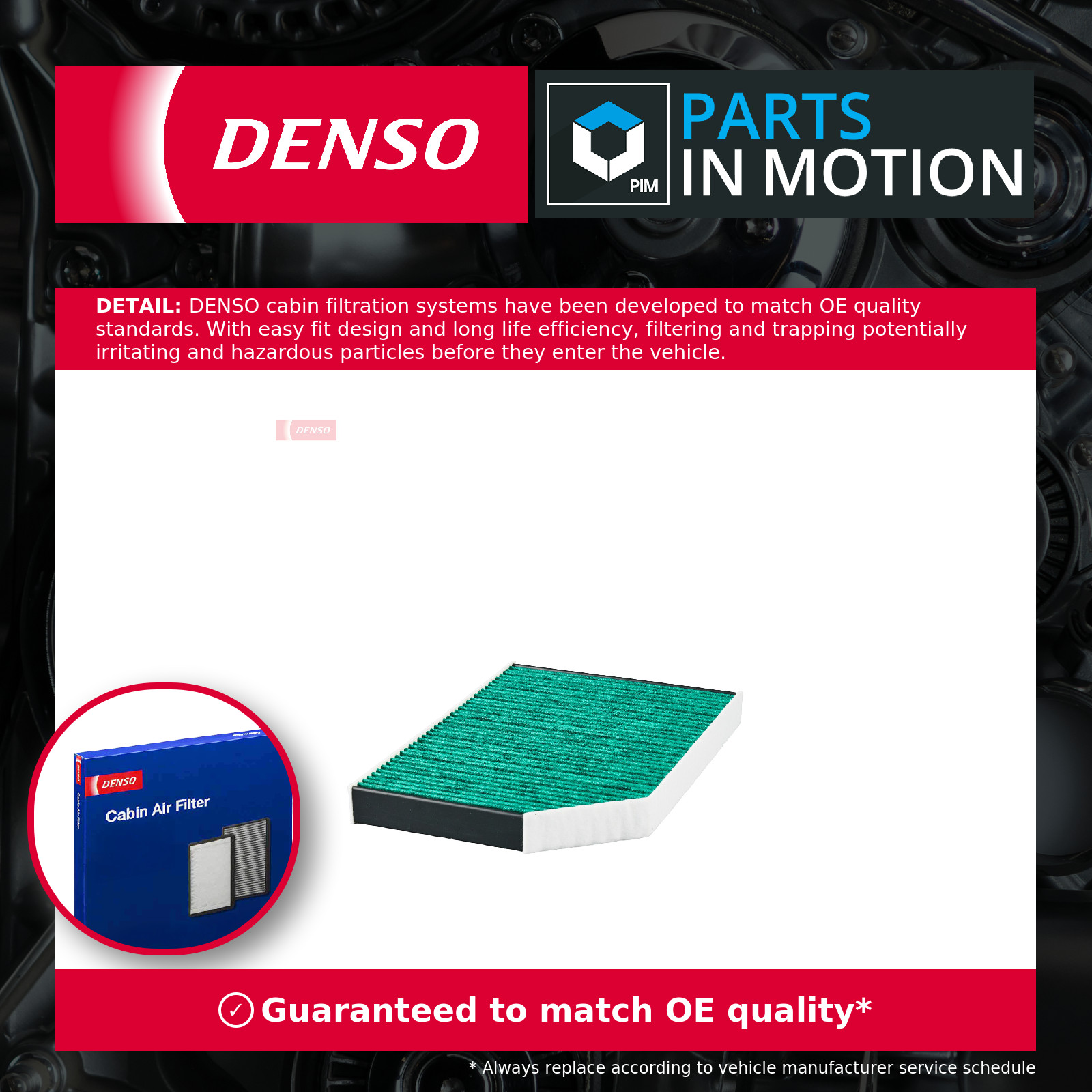 Pollen / Cabin Filter DCF830A Denso 971819429B Genuine Top Quality Guaranteed